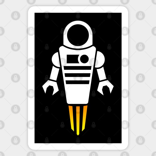 Astrobot, Atomic Robot in Space Sticker by Markaneu